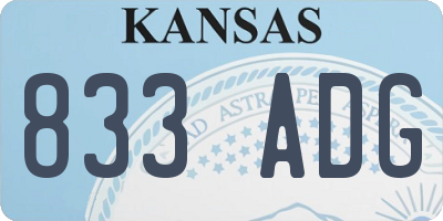 KS license plate 833ADG