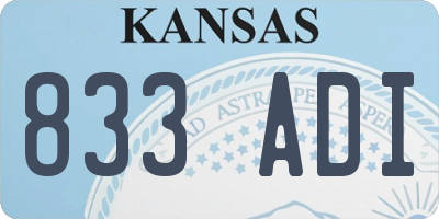 KS license plate 833ADI