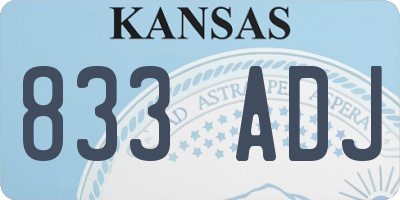 KS license plate 833ADJ