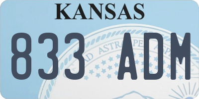 KS license plate 833ADM
