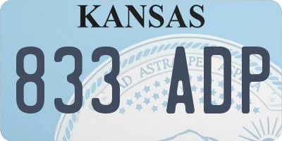 KS license plate 833ADP