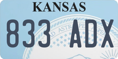 KS license plate 833ADX