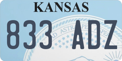 KS license plate 833ADZ