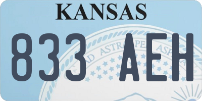 KS license plate 833AEH