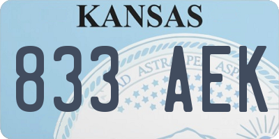 KS license plate 833AEK