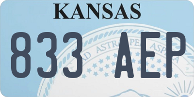 KS license plate 833AEP