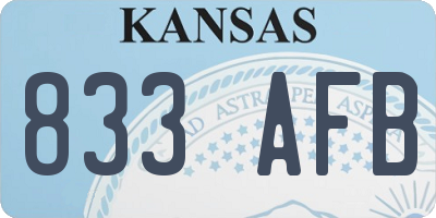 KS license plate 833AFB