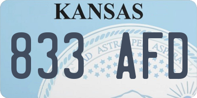 KS license plate 833AFD