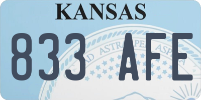KS license plate 833AFE