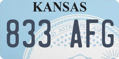 KS license plate 833AFG