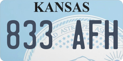 KS license plate 833AFH