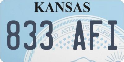KS license plate 833AFI
