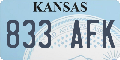 KS license plate 833AFK