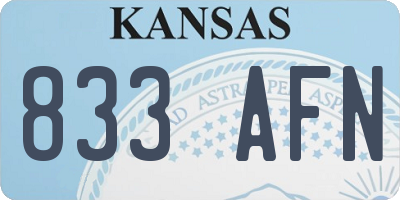 KS license plate 833AFN