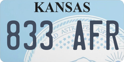 KS license plate 833AFR