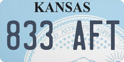 KS license plate 833AFT