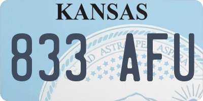 KS license plate 833AFU