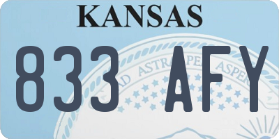 KS license plate 833AFY