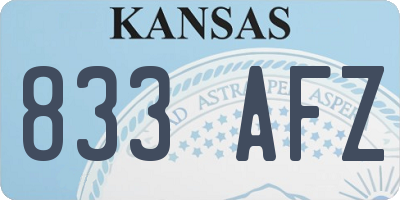 KS license plate 833AFZ