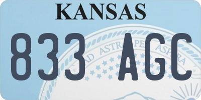 KS license plate 833AGC