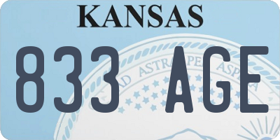 KS license plate 833AGE