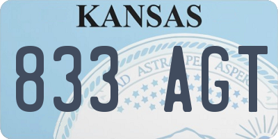 KS license plate 833AGT