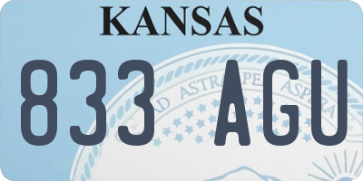 KS license plate 833AGU