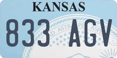 KS license plate 833AGV