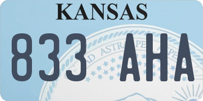 KS license plate 833AHA
