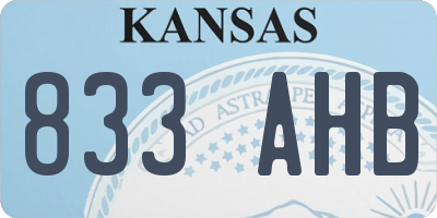 KS license plate 833AHB