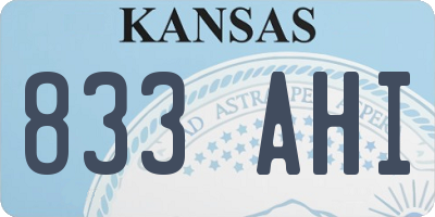 KS license plate 833AHI