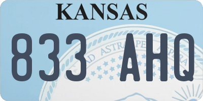 KS license plate 833AHQ
