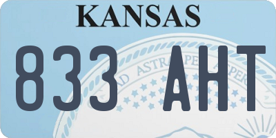 KS license plate 833AHT