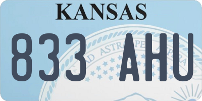 KS license plate 833AHU