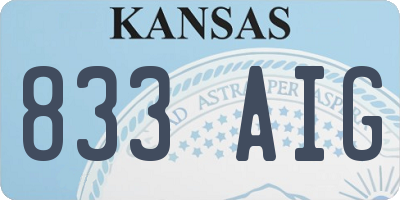 KS license plate 833AIG