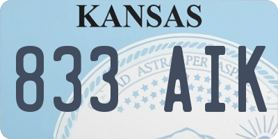 KS license plate 833AIK