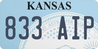 KS license plate 833AIP
