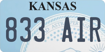 KS license plate 833AIR