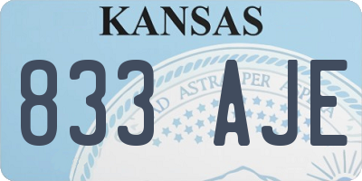 KS license plate 833AJE
