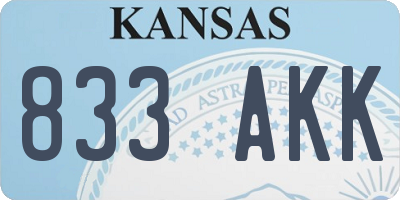 KS license plate 833AKK