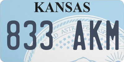 KS license plate 833AKM