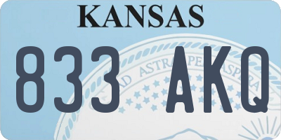 KS license plate 833AKQ
