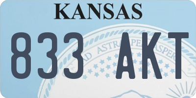 KS license plate 833AKT