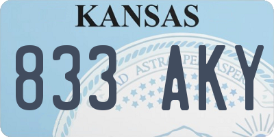 KS license plate 833AKY