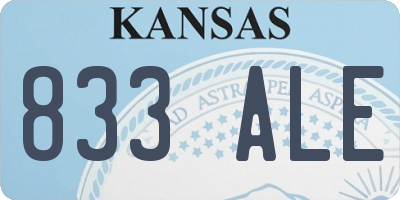 KS license plate 833ALE