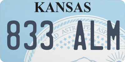 KS license plate 833ALM
