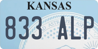 KS license plate 833ALP