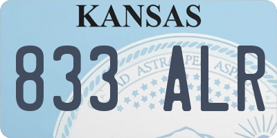 KS license plate 833ALR