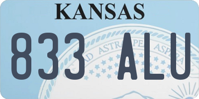 KS license plate 833ALU