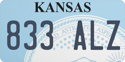 KS license plate 833ALZ